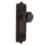 Nostalgic Warehouse Egg and Dart Solid Brass Rose Dummy Door Knob Set with Black Waldorf Knob Oil-Rubbed Bronze