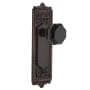 Nostalgic Warehouse Egg and Dart Solid Brass Rose Dummy Door Knob Set with Black Waldorf Knob Timeless Bronze