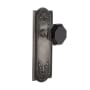 Nostalgic Warehouse Meadows Solid Brass Rose Dummy Door Knob Set with Black Waldorf Door Knob Antique Pewter
