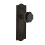 Nostalgic Warehouse Meadows Solid Brass Rose Dummy Door Knob Set with Black Waldorf Door Knob Oil-Rubbed Bronze