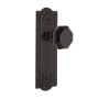 Nostalgic Warehouse Meadows Solid Brass Rose Dummy Door Knob Set with Black Waldorf Door Knob Timeless Bronze