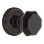 Nostalgic Warehouse Classic Solid Brass Rose Privacy Door Knob Set with Black Waldorf Knob and 2-3/4" Backset Timeless Bronze