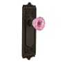 Nostalgic Warehouse Egg and Dart Solid Brass Rose Privacy Door Knob Set with Pink Crystal Knob for 2-3/8" Backset Oil-Rubbed Bronze