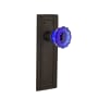 Nostalgic Warehouse Mission Solid Brass Rose Privacy Door Knob Set with Cobalt Crystal Knob for 2-3/4" Backset Oil-Rubbed Bronze