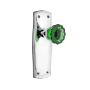 Nostalgic Warehouse Prairie Solid Brass Rose Privacy Door Knob Set with Emerald Crystal Knob for 2-3/8" Backset Bright Chrome