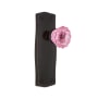 Nostalgic Warehouse Prairie Solid Brass Rose Privacy Door Knob Set with Pink Crystal Knob for 2-3/4" Backset Timeless Bronze