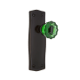 Nostalgic Warehouse Prairie Solid Brass Rose Privacy Door Knob Set with Emerald Crystal Knob for 2-3/8" Backset Timeless Bronze