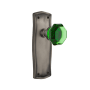 Nostalgic Warehouse Prairie Solid Brass Rose Privacy Door Knob Set with Emerald Waldorf Knob for 2-3/4" Backset Antique Pewter