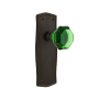 Nostalgic Warehouse Prairie Solid Brass Rose Privacy Door Knob Set with Emerald Waldorf Knob for 2-3/4" Backset Oil-Rubbed Bronze