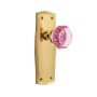 Nostalgic Warehouse Prairie Solid Brass Rose Privacy Door Knob Set with Pink Waldorf Knob for 2-3/4" Backset Polished Brass