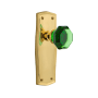 Nostalgic Warehouse Prairie Solid Brass Rose Privacy Door Knob Set with Emerald Waldorf Knob for 2-3/4" Backset Polished Brass