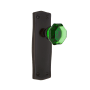 Nostalgic Warehouse Prairie Solid Brass Rose Privacy Door Knob Set with Emerald Waldorf Knob for 2-3/4" Backset Timeless Bronze