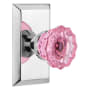 Nostalgic Warehouse Studio Solid Brass Rose Privacy Door Knob Set with Pink Crystal Knob and 2-3/8" Backset Bright Chrome
