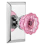 Nostalgic Warehouse Studio Solid Brass Rose Privacy Door Knob Set with Pink Crystal Knob and 2-3/4" Backset Bright Chrome