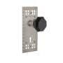 Nostalgic Warehouse Craftsman Solid Brass Rose Privacy Door Knob Set with Black Waldorf Knob and Keyhole for 2-3/4" Backset Satin Nickel