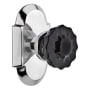 Nostalgic Warehouse Cottage Solid Brass Rose Passage Door Knob Set with Black Crystal Knob and 2-3/8" Backset Bright Chrome