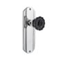Nostalgic Warehouse Deco Solid Brass Rose Passage Door Knob Set with Black Crystal Knob and 2-3/8" Backset Bright Chrome