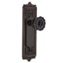 Nostalgic Warehouse Egg and Dart Solid Brass Rose Passage Door Knob Set with Black Crystal Knob for 2-3/4" Backset Timeless Bronze