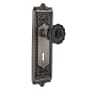 Nostalgic Warehouse Egg and Dart Solid Brass Rose Passage Door Knob Set with Black Crystal Knob and Decorative Keyhole for 2-3/4" Backset Antique Pewter