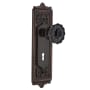 Nostalgic Warehouse Egg and Dart Solid Brass Rose Passage Door Knob Set with Black Crystal Knob and Decorative Keyhole for 2-3/4" Backset Timeless Bronze