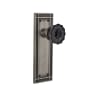 Nostalgic Warehouse Mission Solid Brass Rose Single Dummy Door Knob with Black Crystal Knob Antique Pewter