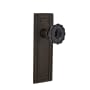 Nostalgic Warehouse Mission Solid Brass Rose Single Dummy Door Knob with Black Crystal Knob Oil-Rubbed Bronze