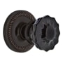 Nostalgic Warehouse Rope Solid Brass Rose Single Dummy Door Knob with Black Crystal Knob Timeless Bronze