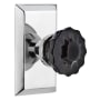 Nostalgic Warehouse Studio Solid Brass Rose Single Dummy Door Knob with Black Crystal Knob Bright Chrome