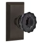 Nostalgic Warehouse Studio Solid Brass Rose Single Dummy Door Knob with Black Crystal Knob Oil-Rubbed Bronze