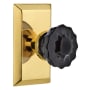 Nostalgic Warehouse Studio Solid Brass Rose Single Dummy Door Knob with Black Crystal Knob Polished Brass
