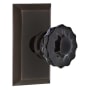 Nostalgic Warehouse Studio Solid Brass Rose Single Dummy Door Knob with Black Crystal Knob Timeless Bronze