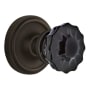 Nostalgic Warehouse Classic Solid Brass Rose Privacy Door Knob Set with Black Crystal Knob and 2-3/8" Backset Oil-Rubbed Bronze