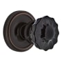 Nostalgic Warehouse Classic Solid Brass Rose Privacy Door Knob Set with Black Crystal Knob and 2-3/8" Backset Timeless Bronze