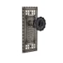 Nostalgic Warehouse Craftsman Solid Brass Rose Privacy Door Knob Set with Black Crystal Knob and 2-3/8" Backset Antique Pewter