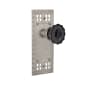 Nostalgic Warehouse Craftsman Solid Brass Rose Privacy Door Knob Set with Black Crystal Knob and 2-3/8" Backset Satin Nickel