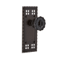 Nostalgic Warehouse Craftsman Solid Brass Rose Privacy Door Knob Set with Black Crystal Knob and 2-3/8" Backset Timeless Bronze