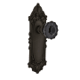 Nostalgic Warehouse Victorian Rose Privacy Door Knob Set with Black Crystal Knob for 2-3/4" Backset Oil Rubbed Bronze