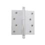 Nostalgic Warehouse 4" x 4" Plain Bearing Square Corner Mortise Hinge with Ball Tip Bright Chrome