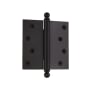 Nostalgic Warehouse 4" x 4" Plain Bearing Square Corner Mortise Hinge with Ball Tip Oil Rubbed Bronze