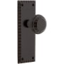 Nostalgic Warehouse Solid Brass Neoclassical Passage Door Knob Set with Neoclassical Rose and 2-3/4" Backset Timeless Bronze