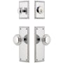 Nostalgic Warehouse Solid Brass Neoclassical Single Cylinder Keyed Entry Knob Set and Deadbolt Combo with Neoclassical Rose and 2-3/8" Backset Bright Chrome