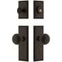 Nostalgic Warehouse Solid Brass Neoclassical Single Cylinder Keyed Entry Knob Set and Deadbolt Combo with Neoclassical Rose and 2-3/8" Backset Oil-Rubbed Bronze