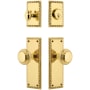 Nostalgic Warehouse Solid Brass Neoclassical Single Cylinder Keyed Entry Knob Set and Deadbolt Combo with Neoclassical Rose and 2-3/8" Backset Polished Brass