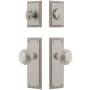 Nostalgic Warehouse Solid Brass Neoclassical Single Cylinder Keyed Entry Knob Set and Deadbolt Combo with Neoclassical Rose and 2-3/8" Backset Satin Nickel