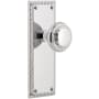 Nostalgic Warehouse Solid Brass Neoclassical Passage Door Knob Set with Neoclassical Rose and 2-3/4" Backset Bright Chrome