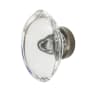 Nostalgic Warehouse Oval Clear Crystal 1-1/8 Inch Mushroom Cabinet Knob Antique Pewter