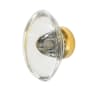 Nostalgic Warehouse Oval Clear Crystal 1-1/8 Inch Mushroom Cabinet Knob Polished Brass