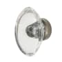 Nostalgic Warehouse Oval Clear Crystal 1-1/8 Inch Mushroom Cabinet Knob Satin Nickel