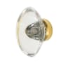 Nostalgic Warehouse Oval Clear Crystal 1-1/8 Inch Mushroom Cabinet Knob Unlacquered Brass