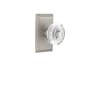 Nostalgic Warehouse Vintage Crystal Egg and Dart Passage Door Knob Set with Studio Rose and 2-3/8" Backset Satin Nickel